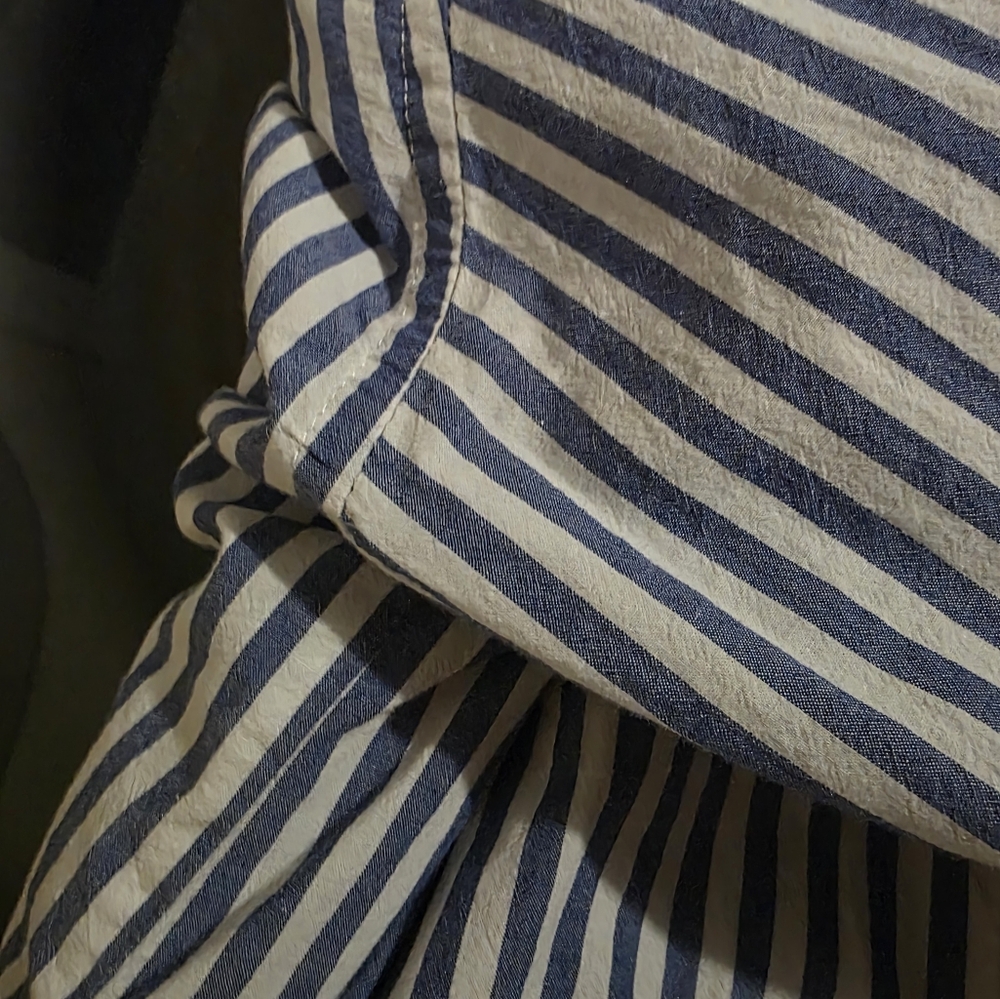 Madewell Blue and White Striped Button-Down Shirt - Picture 6 of 10